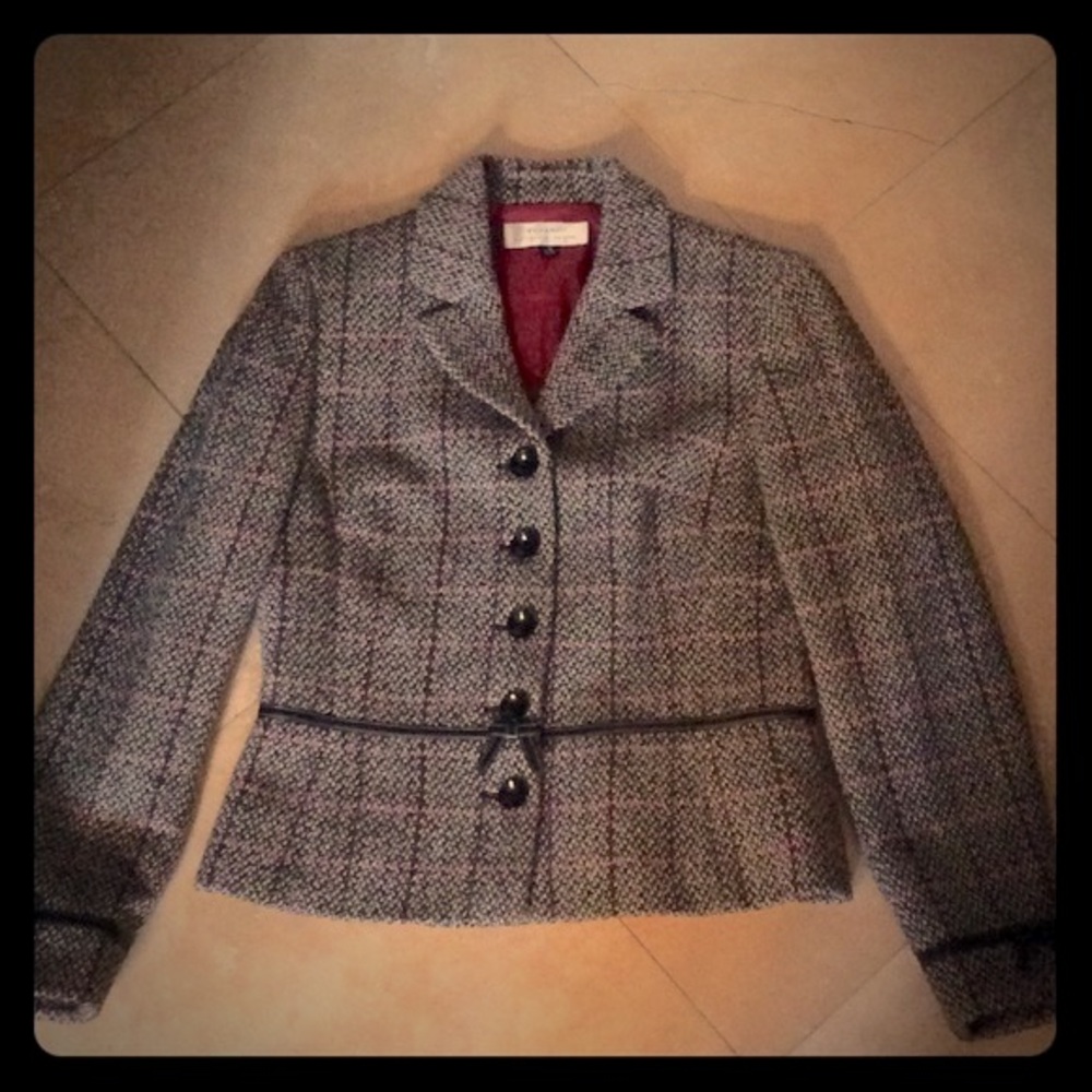 ENC TAHARI SZ 10 pink lined jacket SZ 10